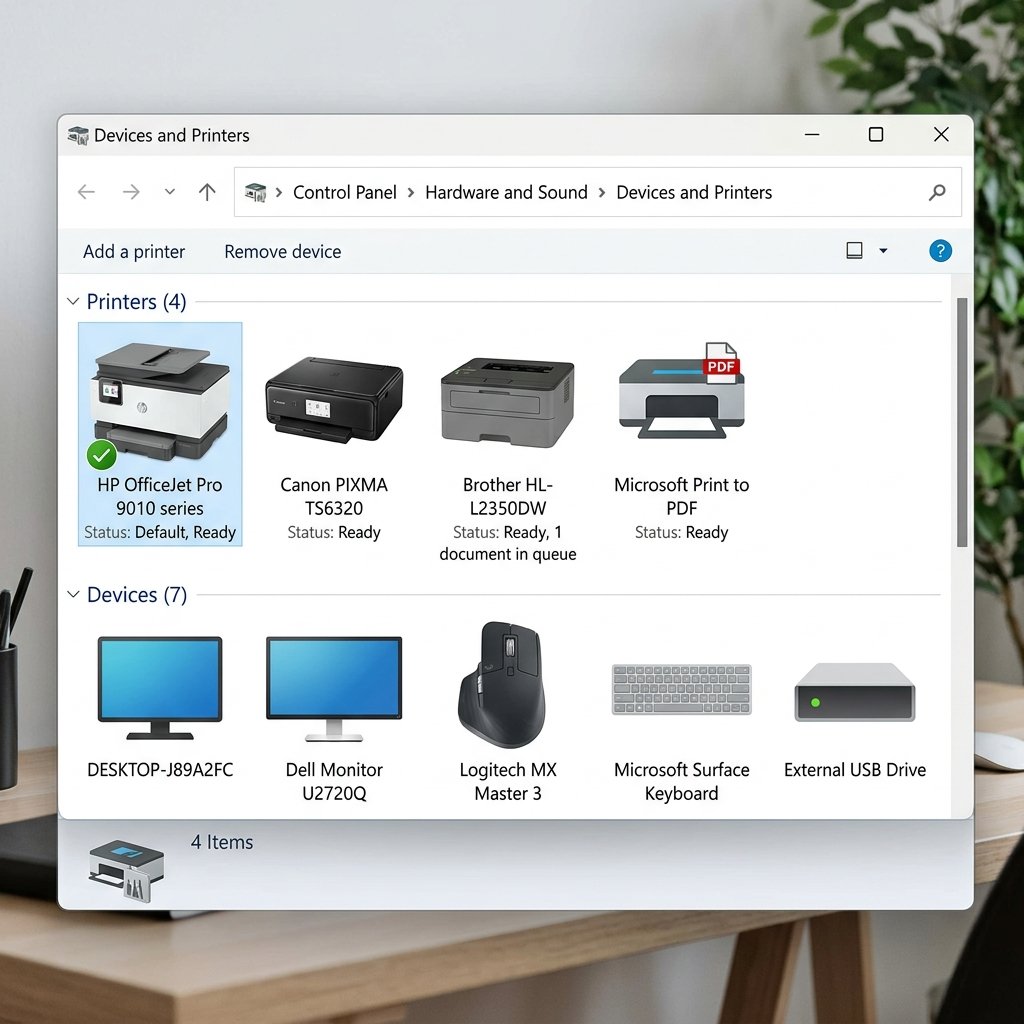 Devices and Printers Settings View